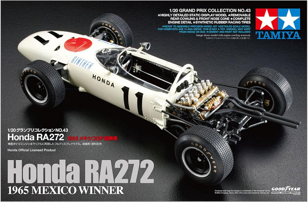 Tamiya Fahrzeug 20043 1:20 Honda RA272-Originalgetreue Nachbildung, Modellbau, Plastik Bausatz, Bast