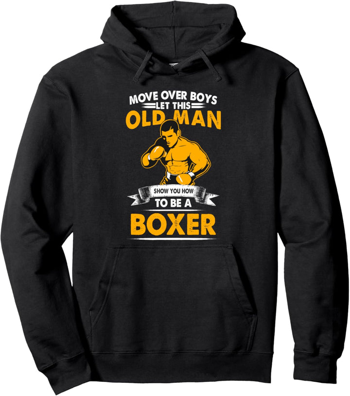 Boxing Player Fan Boxer Combat Sports Kickboxing Old Man Pullover Hoodie