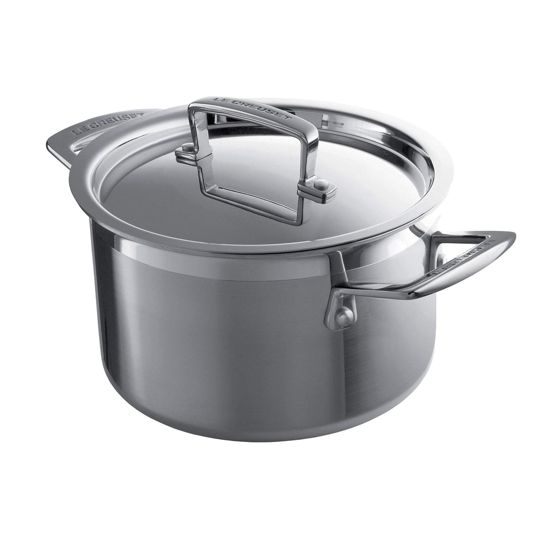 Le Creuset Fleischtopf aus 3-ply Edelstahl, Ø 18 cm, Für alle Herdarten inkl. Induktion geeignet, Si