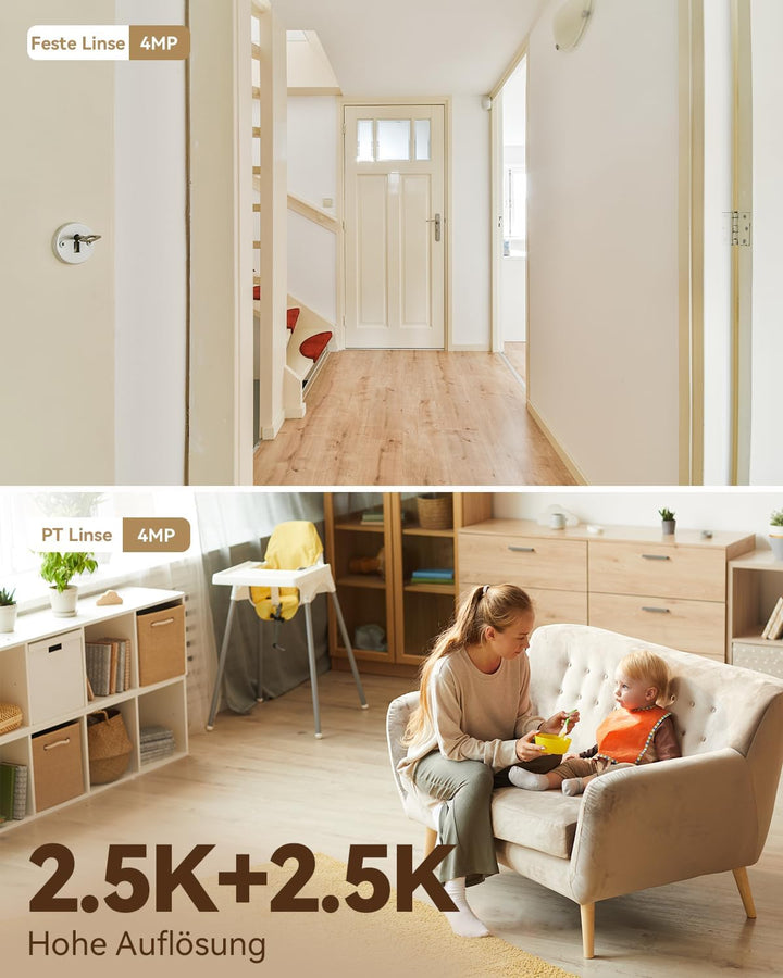 Imou 4MP Dual Kameras Überwachungskamera Innen mit Person/Haustiererkennung, 2.4GHz/5GHz WiFi, 360°