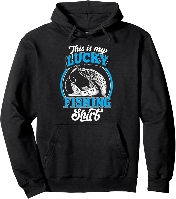 Funny My Lucky Ice Fishing Dad Grandpa Pullover Hoodie