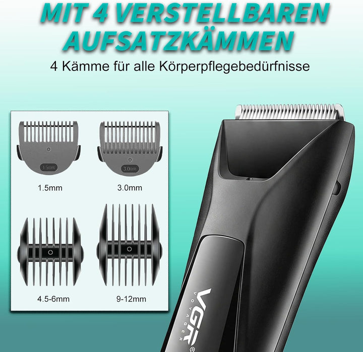 VGR 938 Intimrasierer Mann Kabelloser, Körperrasierer Herren mit Keramikklingen, Rasierer Herren Int