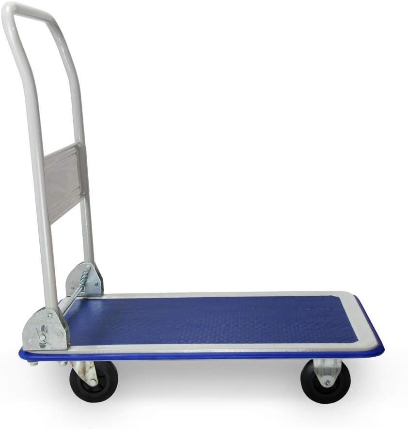Grafner Industrie Plattformwagen mit pannensicheren Reifen, klappbar, 150 kg Tragkraft, Antirutsch-B