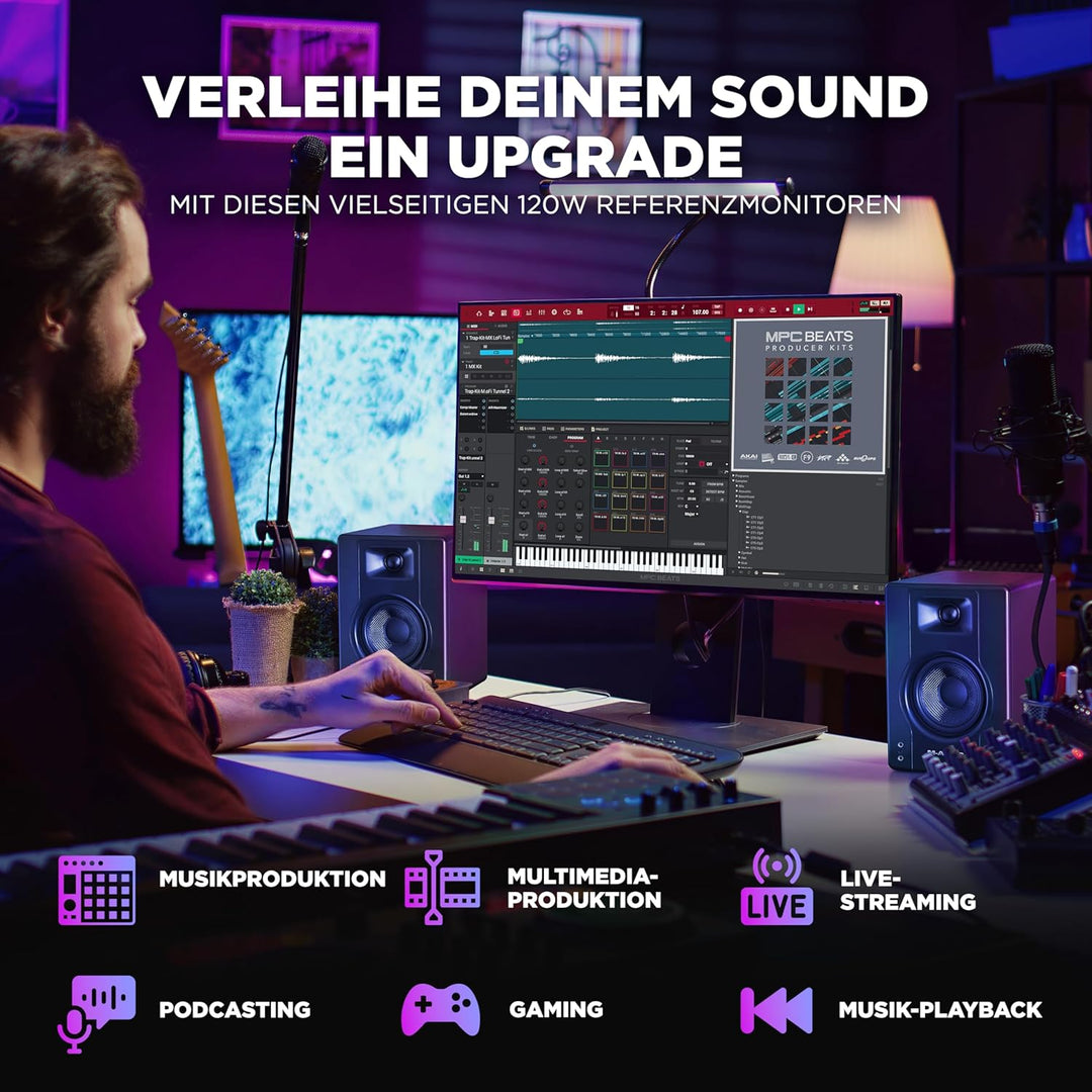 M-Audio BX4 4,5" Studio-Monitore High-Definition Monitor Lautsprecher Boxen für Recording und Multim