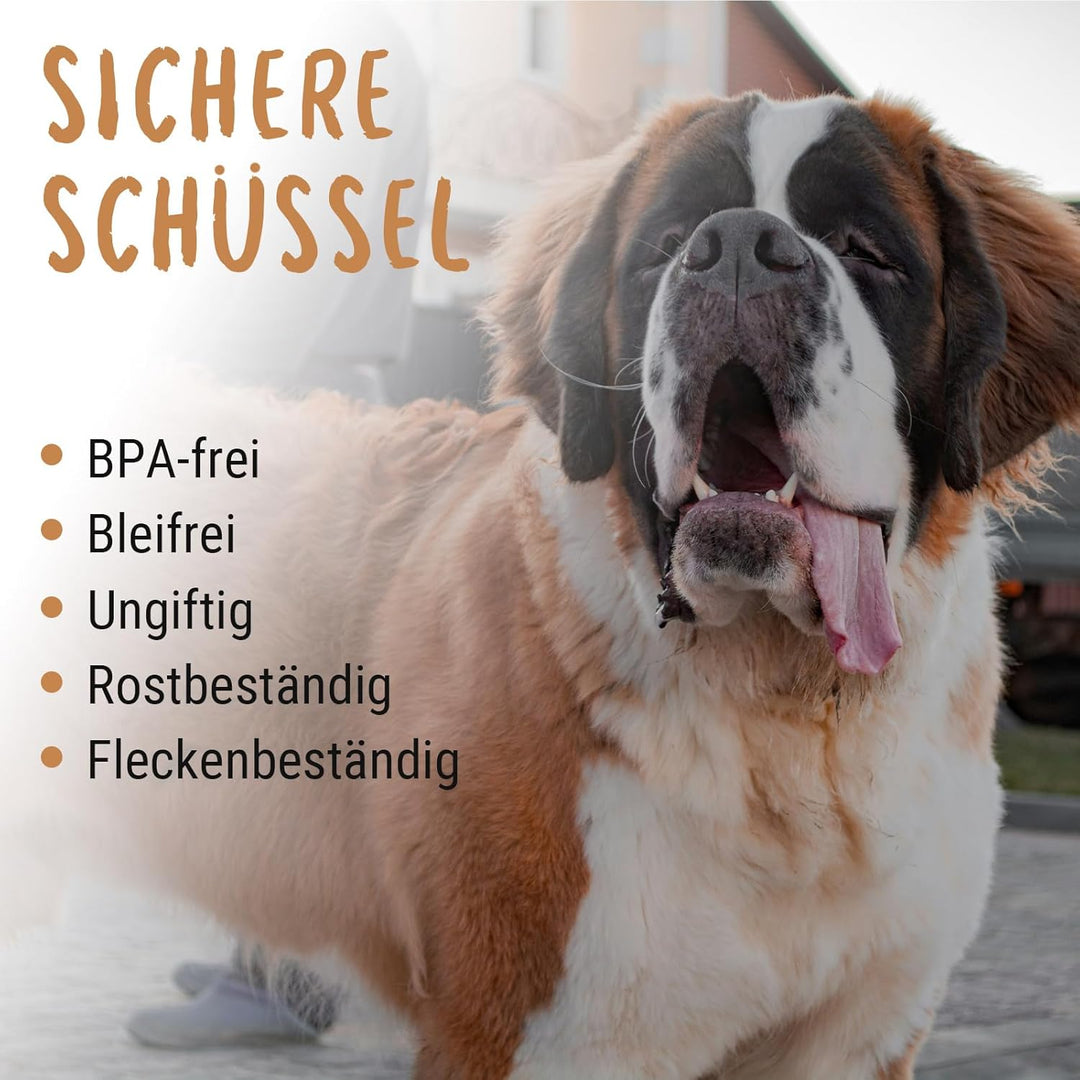PEGGY11 Hundeschalen aus Edelstahl aus Metall| Rutschfestes Silikonkautschuk-Bodendesign| 2700ML, 2