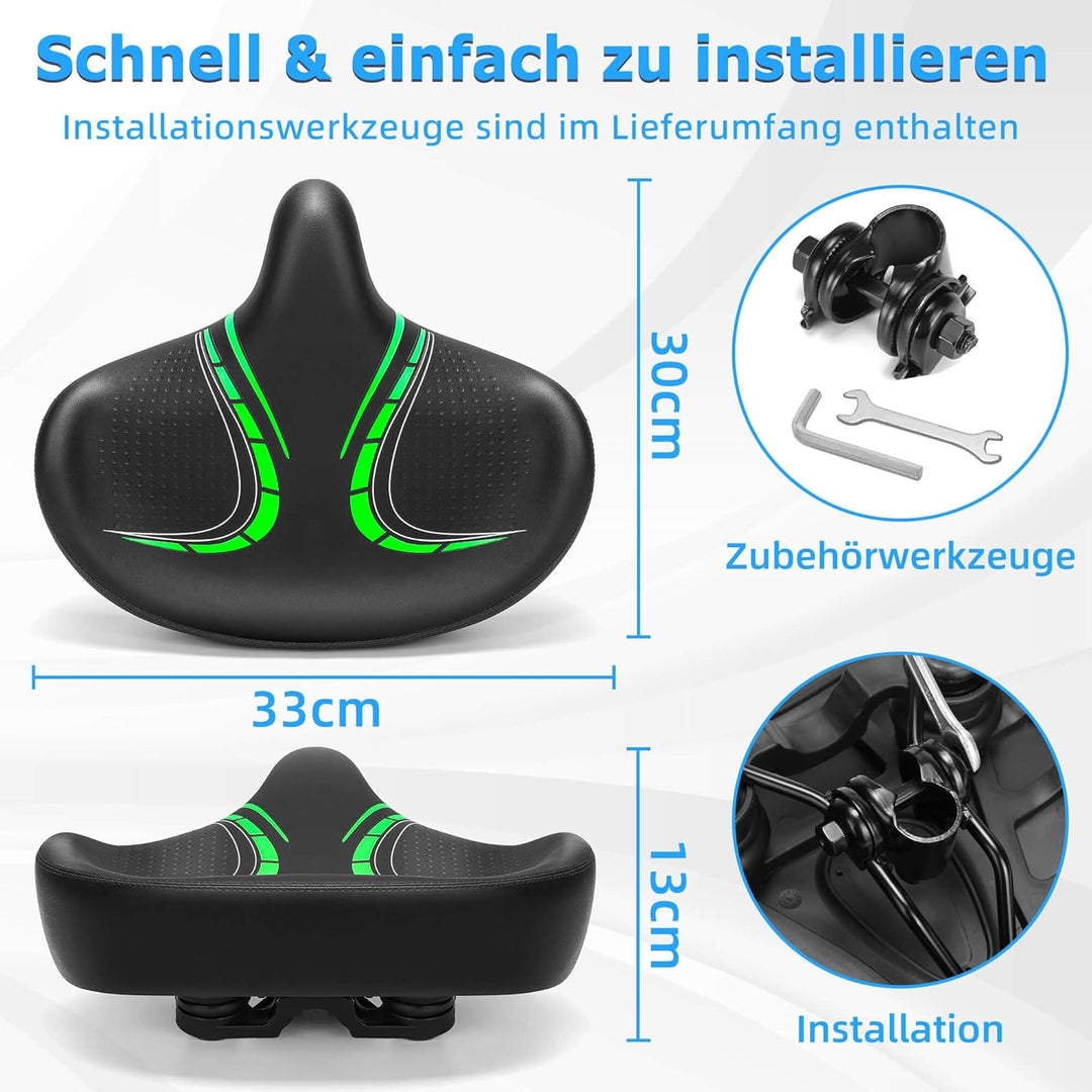 CDYWD Übergrosser Fahrradsattel Herren & Damen - Bequem, Weich, Extra Breit, Ergonomisch, Polster Fa