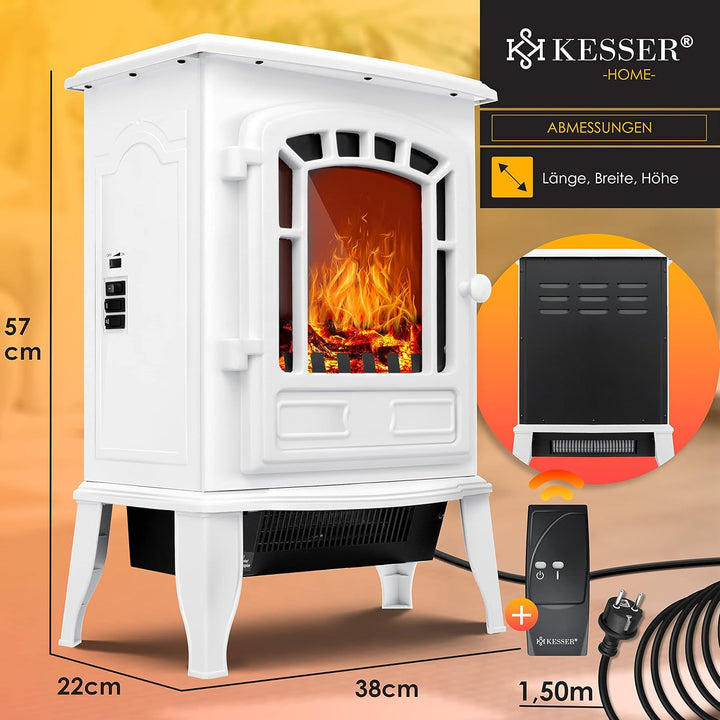 KESSER® Elektrokamin mit Heizlüfter & Fernbedienung 2000W Elektro Kamin Elektrischer Heizung LED Kam