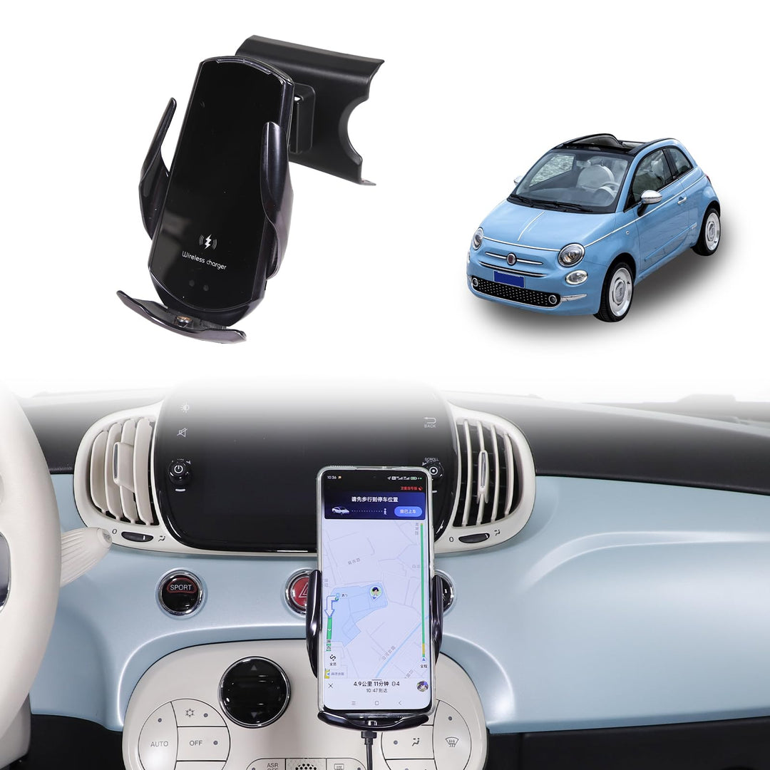 METYOUCAR Handyhalter fürs Auto für Fiat 500 2007-2016-2024 - Rotierbar - Fester Halter für iPhone A