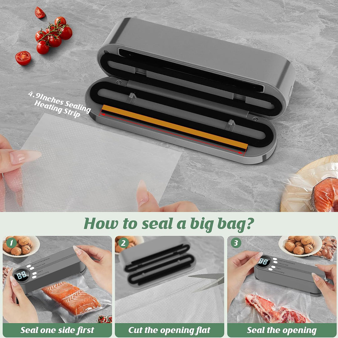 Mini Bag Versiegelung, Handheizheizung mit 3 Aussenanschlüssen Vakuumversiegelungsmaschine, tragbare