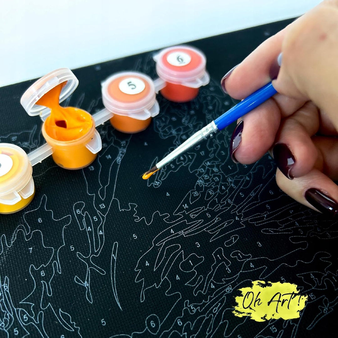 Oh Art! Malen Nach Zahlen Erwachsene Paint By Numbers Adult Set Mit 3 Pinseln Acrylfarben Und Leinwa