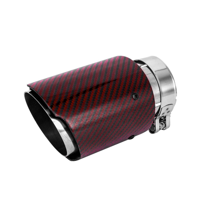 Krtopo 63mm Auspuffspitzen Auspuff Edelstahl und Glänzende Kohlefaser Auto Auspuff Endrohr, Einlass