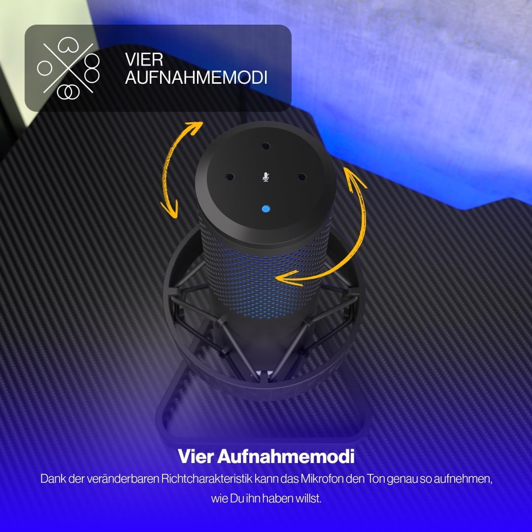 ENDORFY AXIS Streaming, hochwertiges Mikrofon mit Kugelcharakteristik, RGB-Hintergrundbeleuchtung |