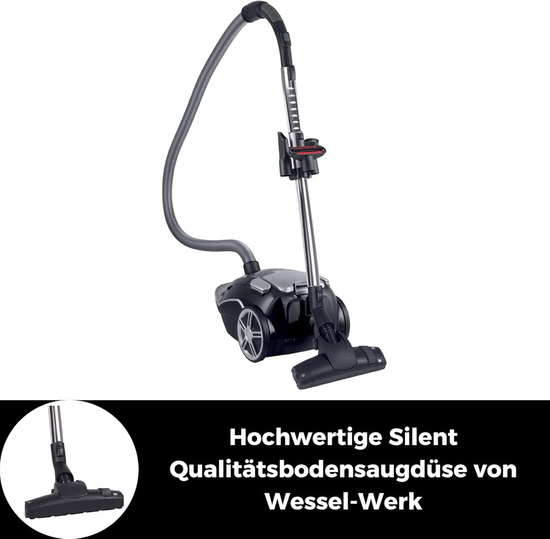 Black Vac Power | TS 790 Boden-Staubsauger mit Beutel I Leiser Staubsauger mit Hochleistungsmotor I