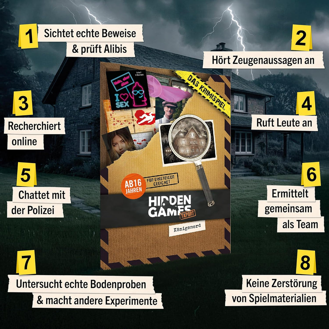 Hidden Games Tatort - Königsmord - Krimispiel für zu Hause - Unser Fall für Einsteiger - FSK16 - Tat