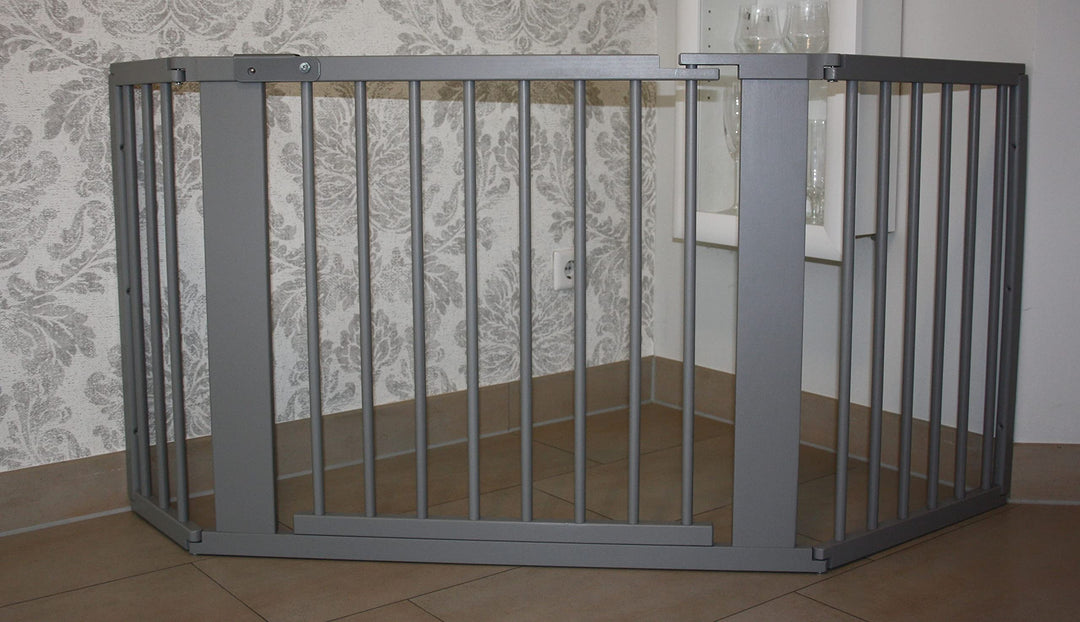 Schutzgitter Absperrgitter Türgitter Treppenschutzgitter 117 bis 363 cm grau (163cm), 163cm