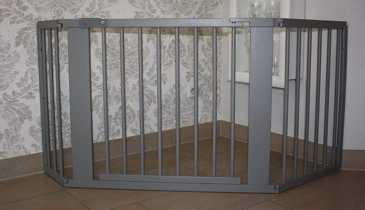 Schutzgitter Absperrgitter Türgitter Treppenschutzgitter 117 bis 363 cm grau (163cm), 163cm