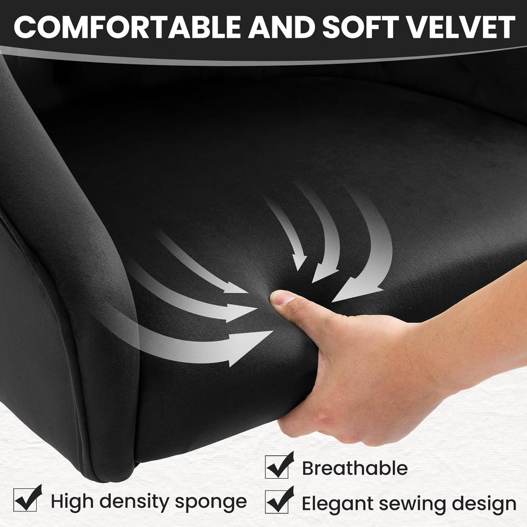 Fiximaster Homeoffice Bürostuhl aus Samt, ergonomischer Schreibtischstuhl höhenverstellbar, Drehstuh