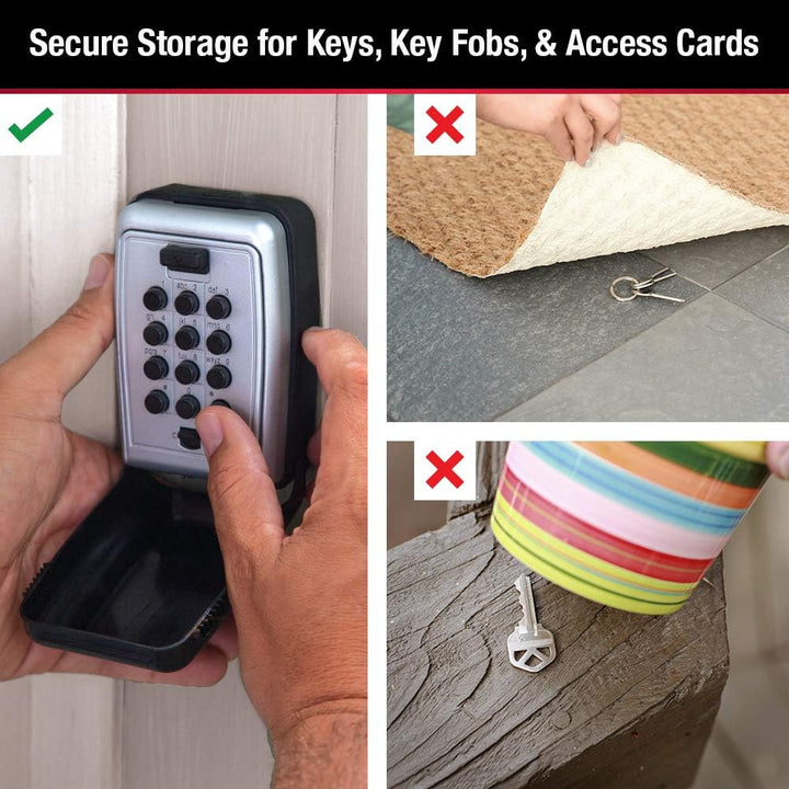 Master Lock 5423D Aufbewahrungsbox mit Tastenfeld, Wandhalterung, Schwarz Druckknopf, Druckknopf