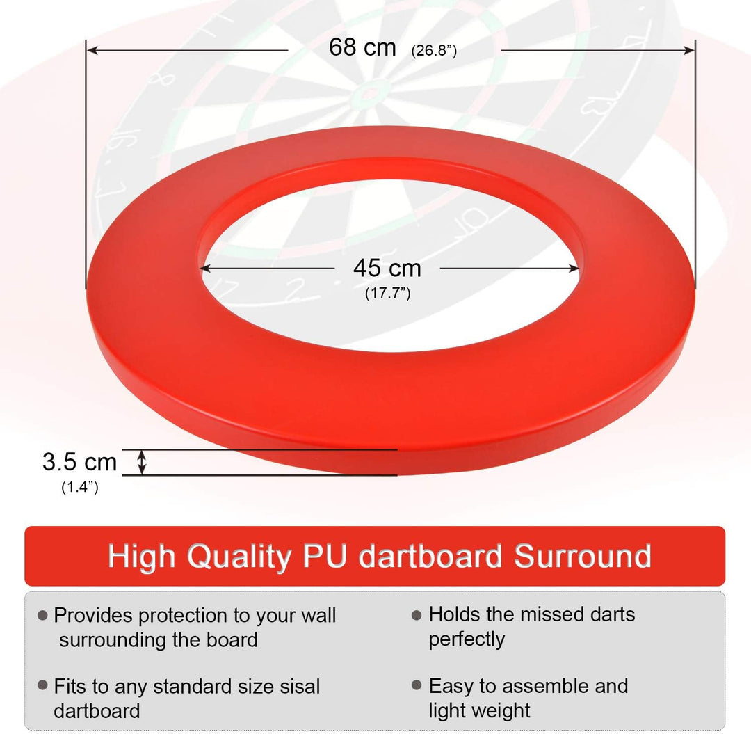 ONE80 Dart Catchring Surround Dartscheibe Schutz Dart Auffangring für 45 cm Dartscheibe Rot, Rot