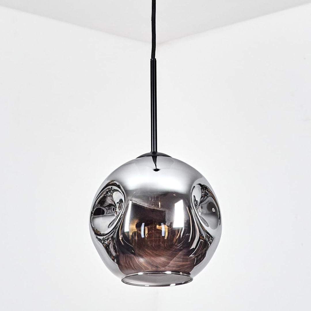 HOFSTEIN Hängeleuchte Ripoll, 1-flammige Hängelampe aus Metall/Glas in Schwarz/Rauchfarben, moderne