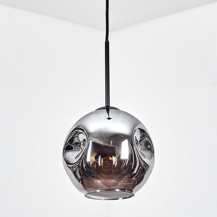 HOFSTEIN Hängeleuchte Ripoll, 1-flammige Hängelampe aus Metall/Glas in Schwarz/Rauchfarben, moderne