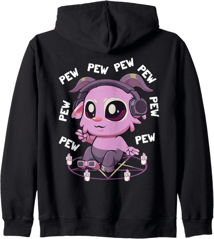 Pastel Goth Kawaii Cute Gaming Baphomet Pentagramm Gamer Girl Kapuzenjacke