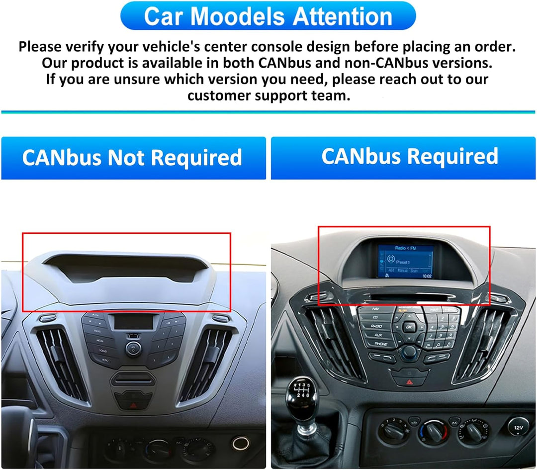 Upgrade Autoradio für Ford Transit Tourneo Custom 2013–2021, 9 Zoll Android Radio 2+64G, Wireless Ca