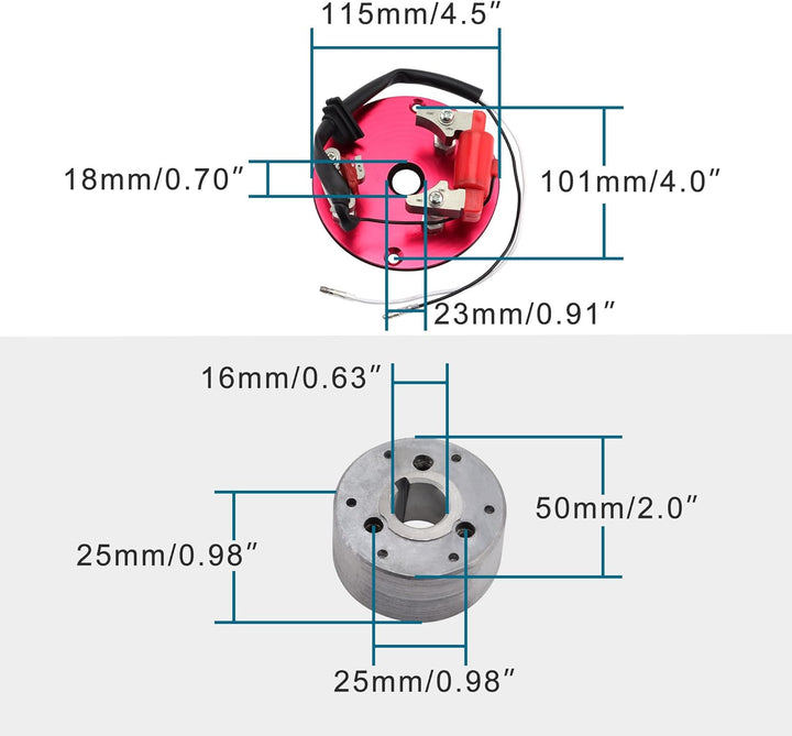 GOOFIT Motorrad-Magnetspulen interner Rotor Stator Kit Teil-Zubehör Ersatz für 50-150 cc Motor CDI C