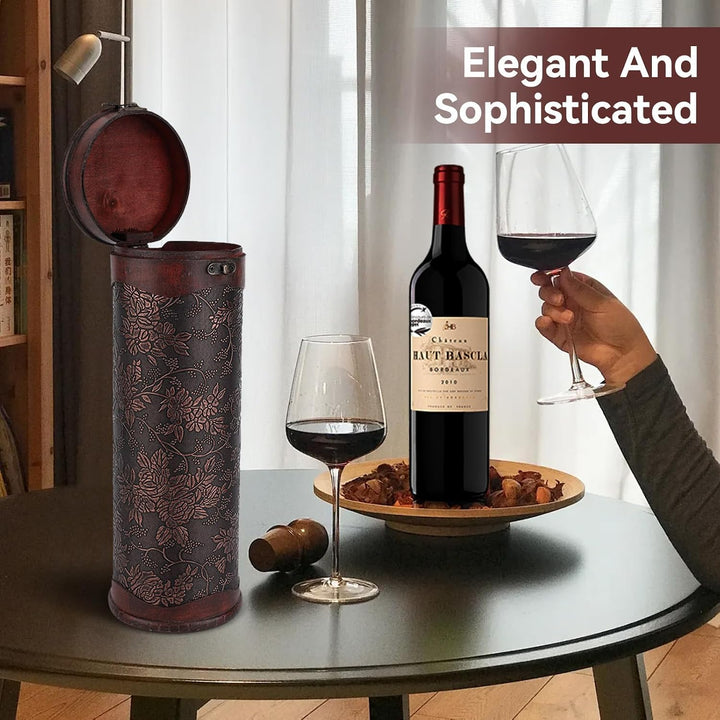 Vintage Hölzerne Weinkiste, Hölzerne Einzelne Weinflasche Geschenk-Box Mit Griff Einzelne Flasche Ho