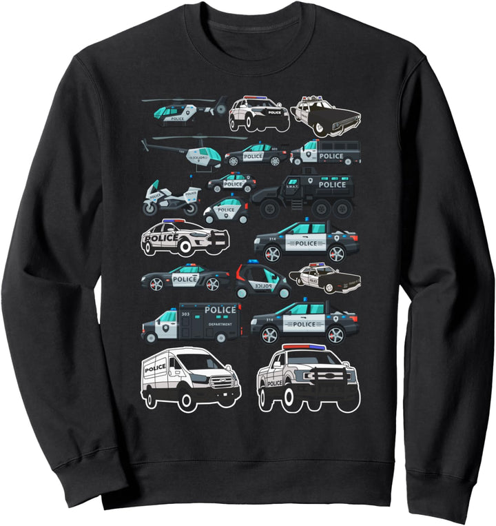 Polizeiwagen Polizei Notfallfahrzeug Einsatzfahrzeuge Kinder Sweatshirt