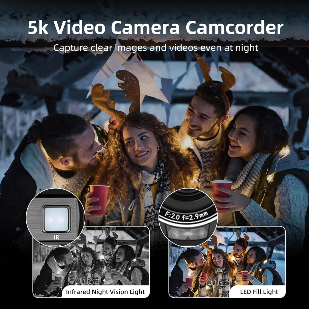 ORDRO AE20 5K Digitale Videokamera Vlogging-Kamera, 16X Digitalzoom Videokamera für Reisen YouTube,