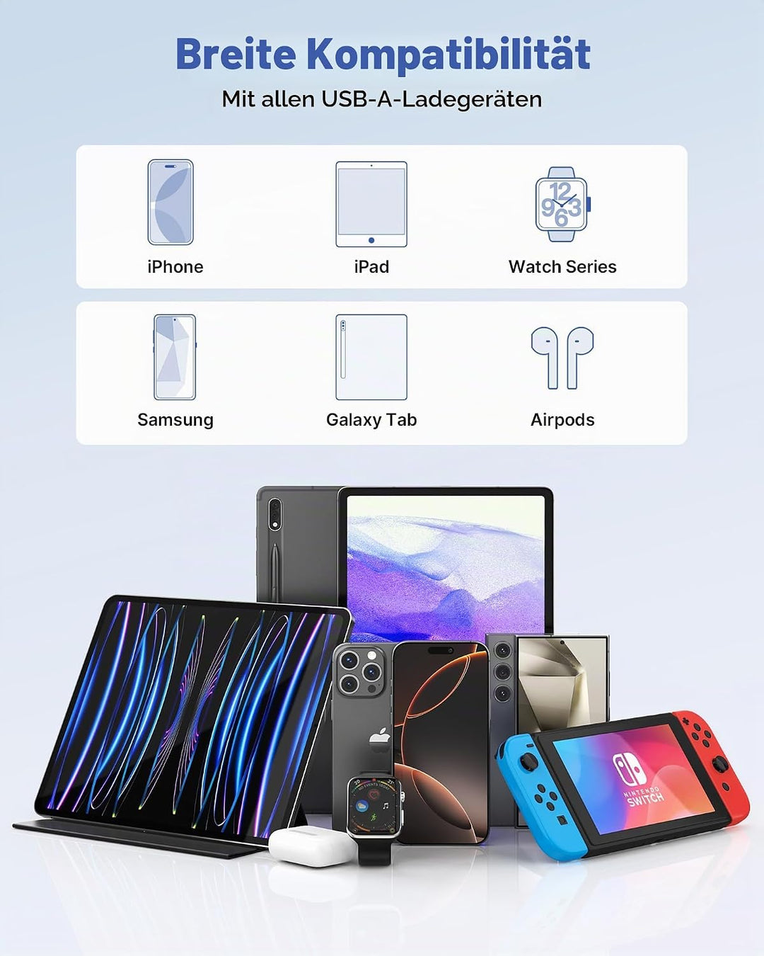 USB Ladegerät 2 Pack, 8 Ports USB Stecker 40W ladeadapter für 15 14 13 12 11 X, Samsung, Huawei, Xia