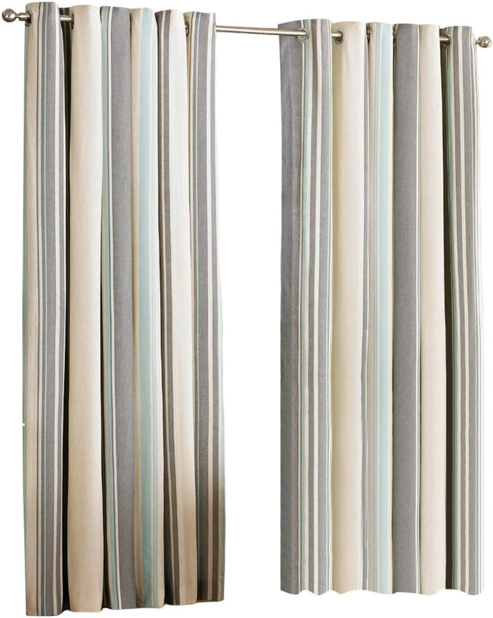 Ringösen Vorhänge Broadway Gestreift - Black, 168cm x 183cm Marine 66x72 (168x183cm), Marine 66x72 (