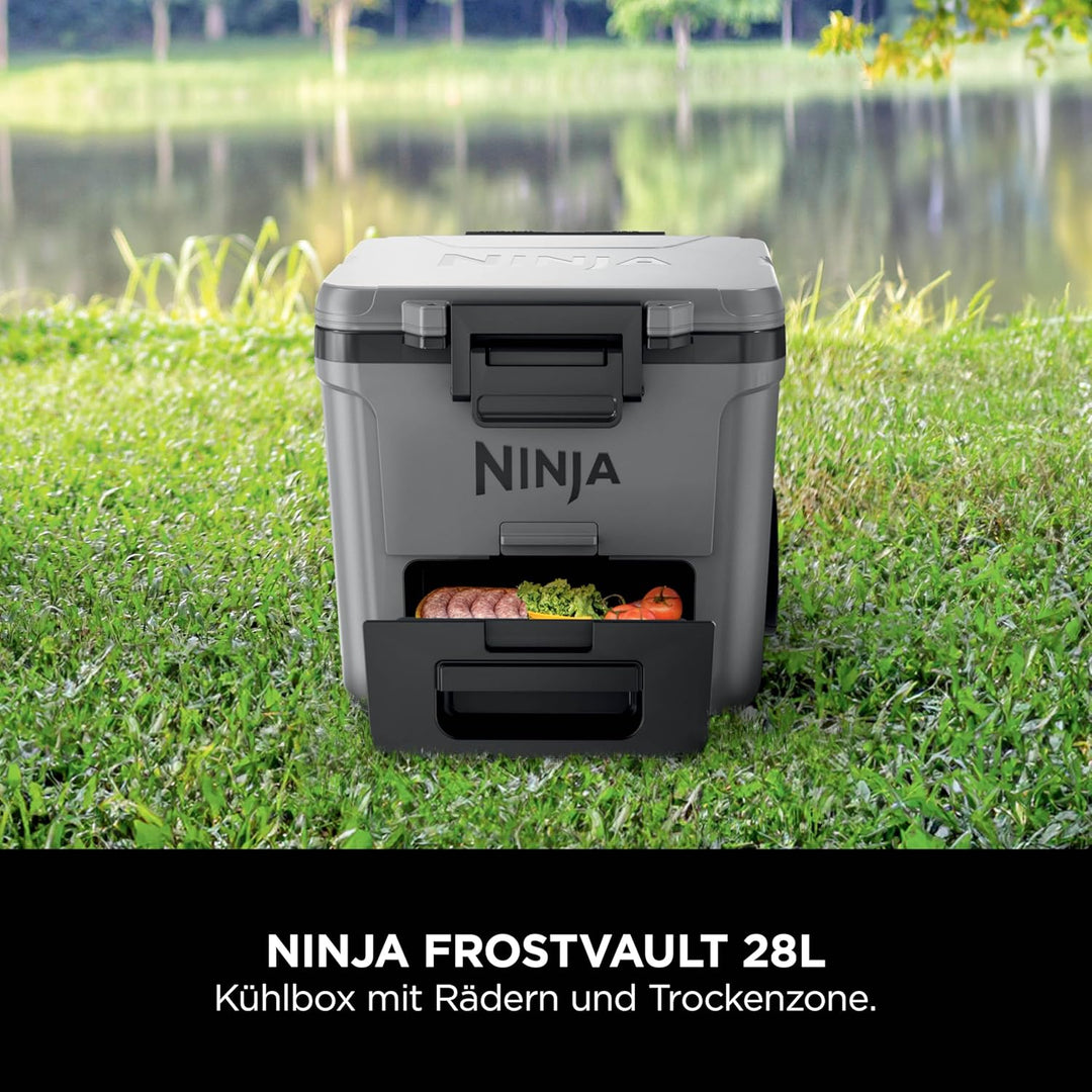 Ninja FrostVault Kühlbox mit Rollen und Isolierung, integrierter Dry Zone Schublade mit Kühlschrankt