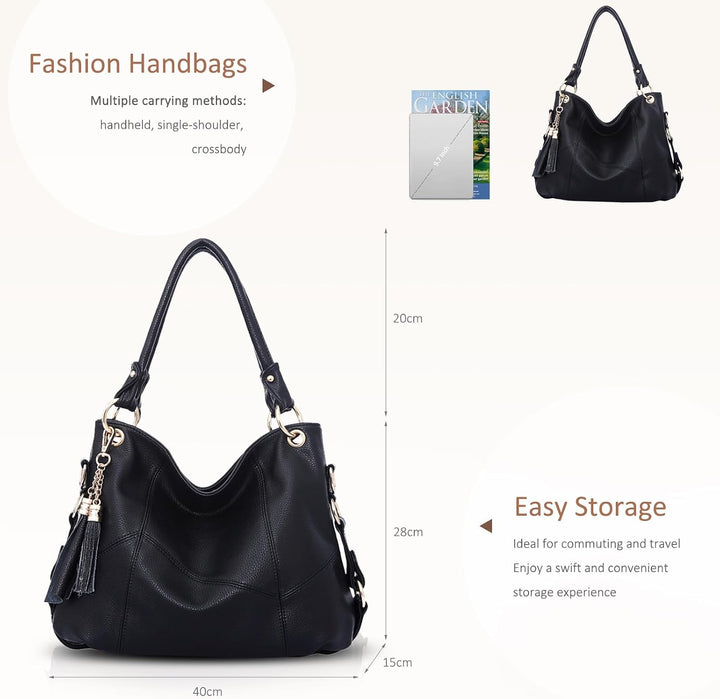 NICOLE & DORIS Damen handtasche Umhängetasche mit grosser Kapazität Weiche Ledertasche shopper Neue