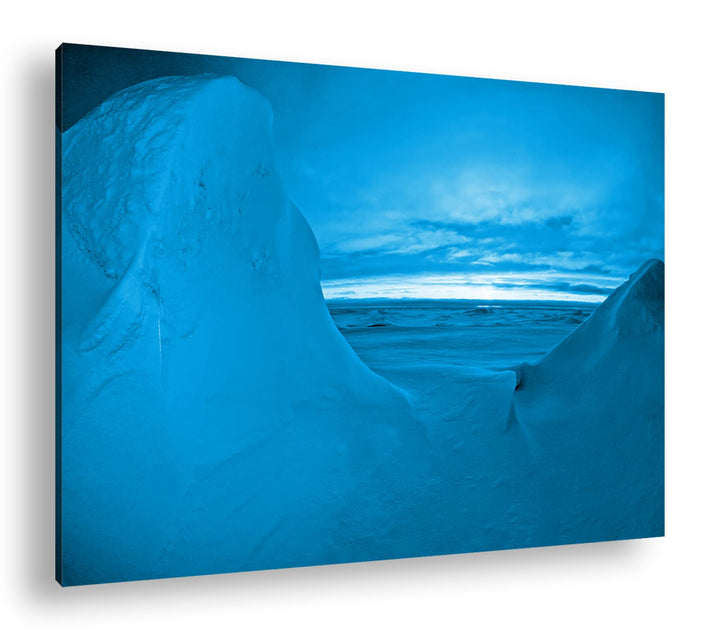deyoli Sonnenaufgang am Nordpol Format 80x60 Effekt: Monocrome Blau als Leinwandbild, Motiv fertig g