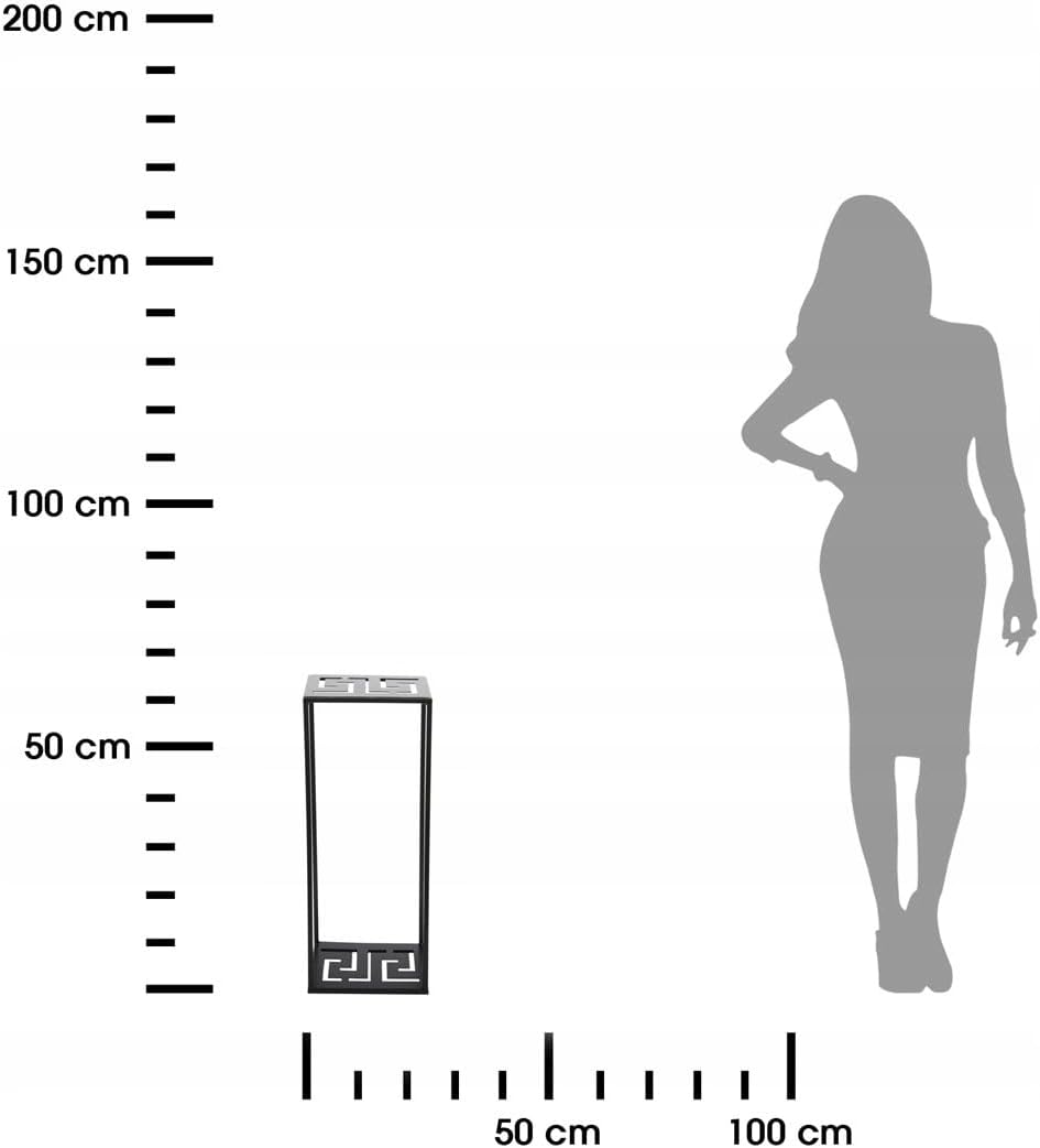 HowHomely Blumenständer Metall 60 x 24 cm - Blumenhocker mit Geometrischem Design - Schwarz Pflanzen
