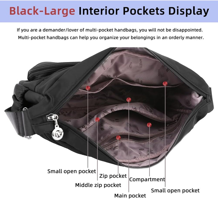 MINTEGRA Damen Schultertasche, geräumig, mehrere Taschen, Umhängetasche, Geldbörse, modischer Henkel