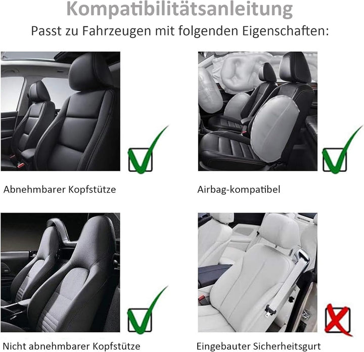 TOYOUN Autositzbezüge Vordersitze Sitzbezüge Auto Grau, Auto-Sitzschoner Schonbezüge Vordersitzbezüg