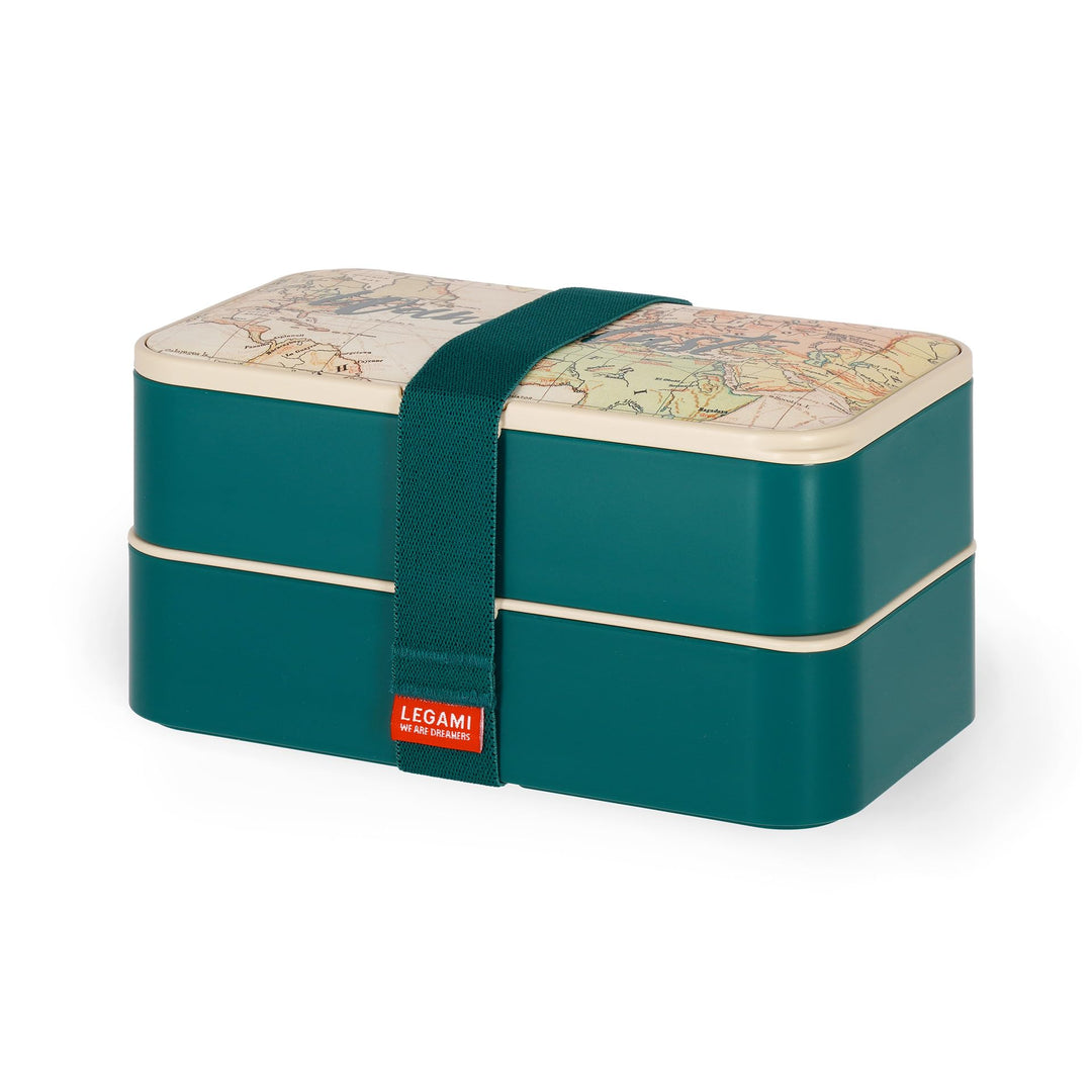 Legami - Lunchbox mit 3 Besteckn, Travel, Lunchbox, Fassungsvermögen 1200 ml, auslaufsicher, mikrowe