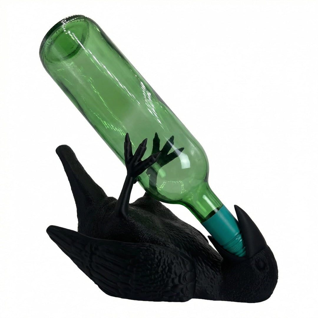 Generisch Raben Weinhalter – Gothic Flaschenhalter im Edgar Allan Poe Design – Makabere Wein Aufbewa