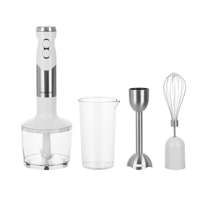 Kasanova 1 TAUCHMISCHER-SET STEEL W400 WEISS, ABS AS-Kunststoff Edelstahl 18/10 Polyethylen Elektron