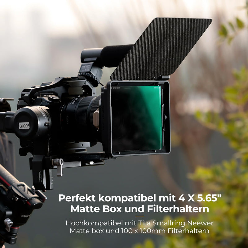 K&F Concept 4 x 5,65" ND4 Filter(2 Blendenstufen),Dicke 4mm Rechteckfilter quadratischer Graufilter