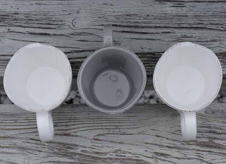 CREAFLOR HOME 6er Set Espressotasse & Untertasse LASTRA weiss Ø10cm H 8cm Keramik Virginia CASA