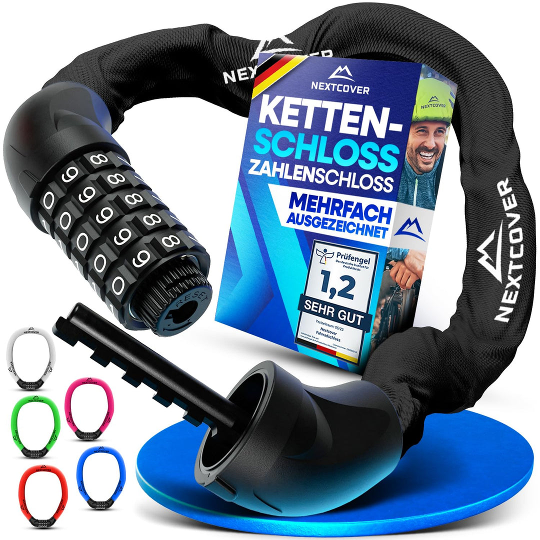 NEXTCOVER® Fahrradschloss LockOne mit Zahlencode I - [SAFESECURE] Zahlenschloss hohe Sicherheit Fahr