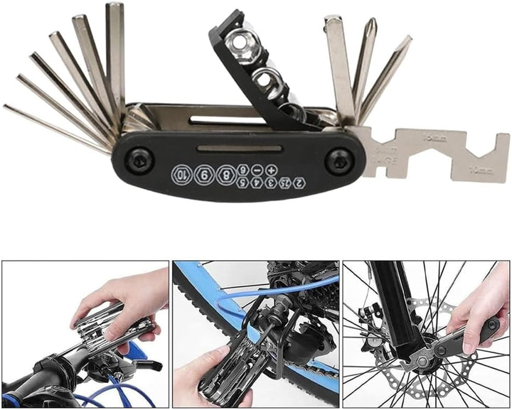 Fahrradtasche Rahmen, 2 L Dreieckstasche Rahmentasche Fahrrad Werkzeugtasche Wasserdicht mit 16-in-1