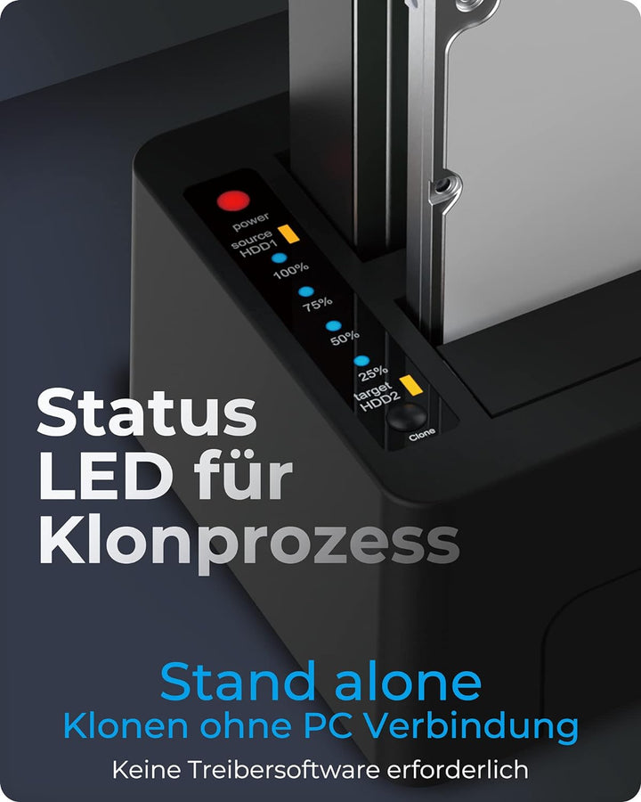 ICY BOX Dual HDD / Festplatten Docking Station USB 3.0 für SATA 2,5 Zoll & 3,5 Zoll, Festplatten Klo