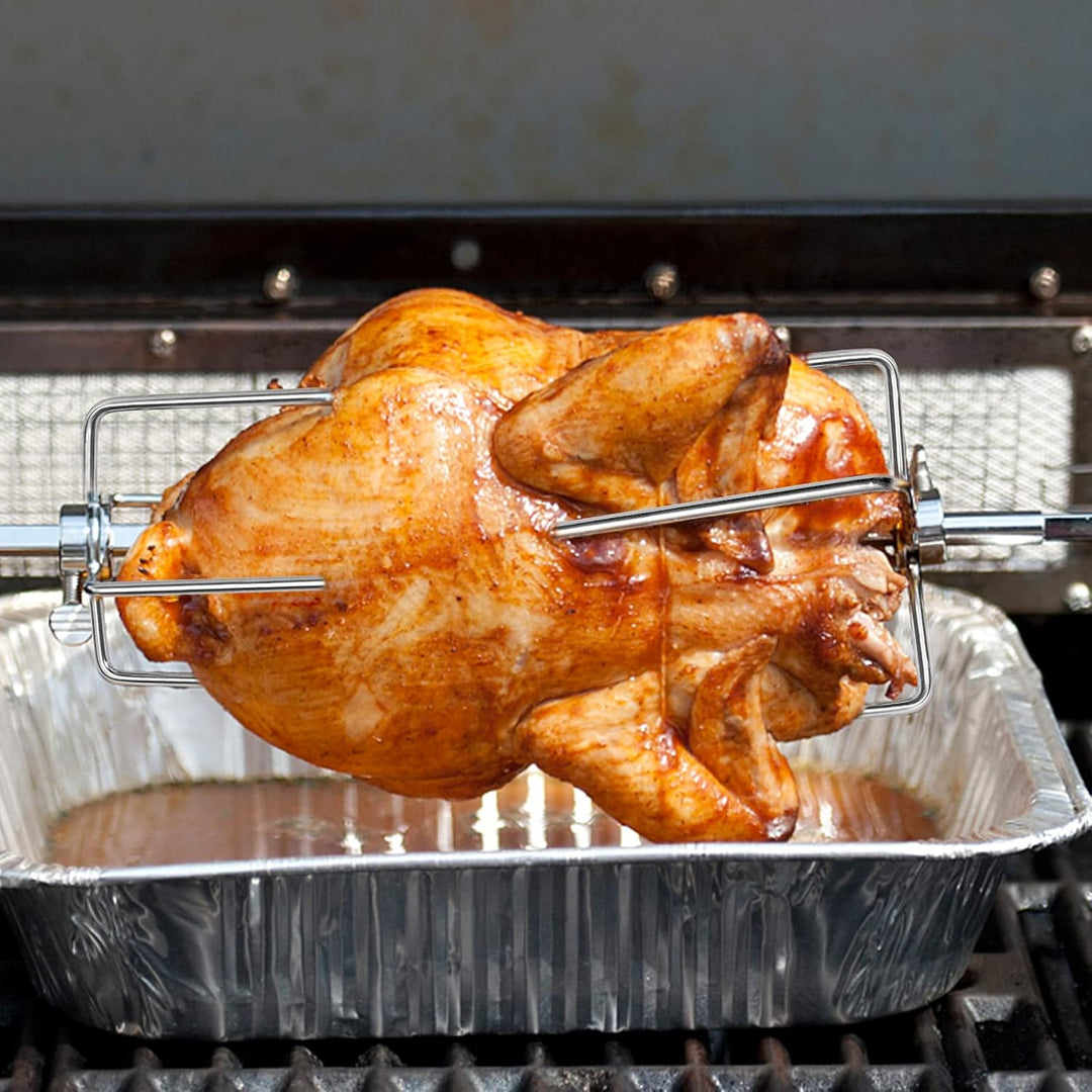 LASRS360 Fleischklammer Fleischnadeln Edelstahl Grillklammer Spiessgabel Grillspiess Drehspiess mit