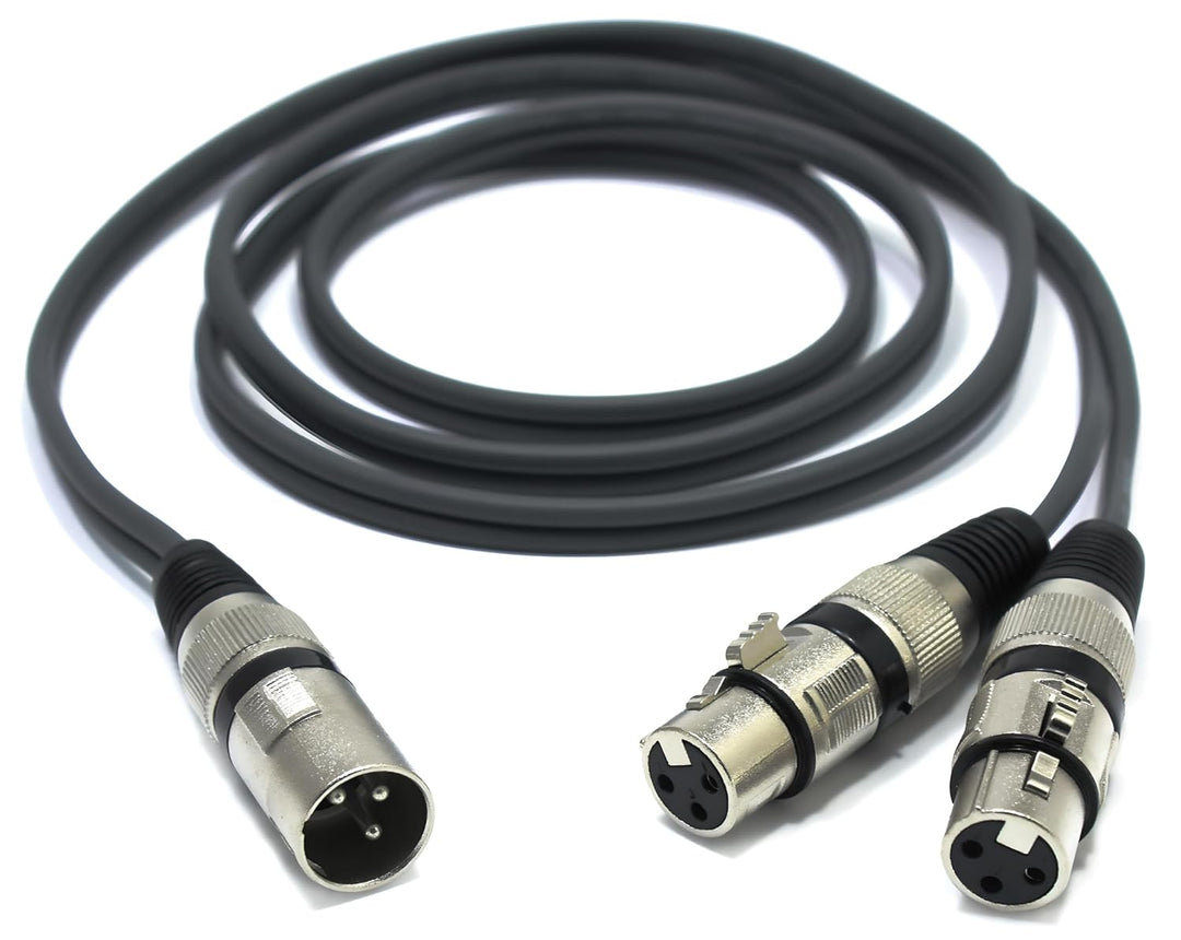 XLR Splitter 0.5m Audio Adapter XLR Stecker auf 2x Buchse 3 Polig Splitterkabel Y-Kabel Vertailer Mä