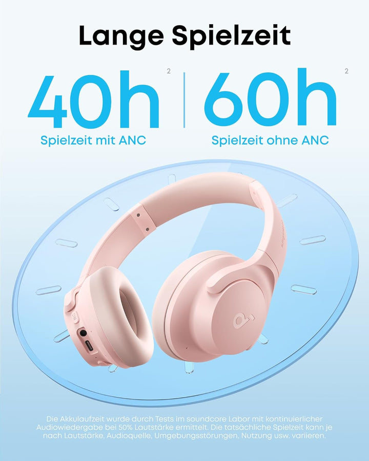 soundcore by Anker Q20i kabelloser Bluetooth Over-Ear-Kopfhörer mit Hybrid Active Noise Cancelling,